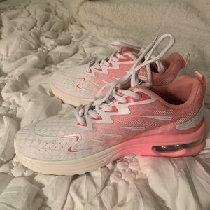 Women's Pink and White Athletic Shoes